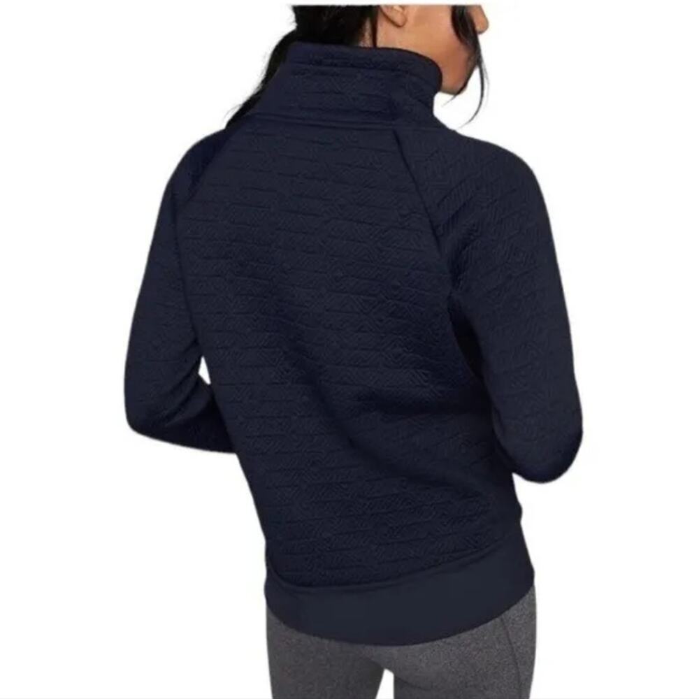 Athleta Jacquard Elevation Quilted Oversized Pullover Size  Small Black - Picture 2 of 12